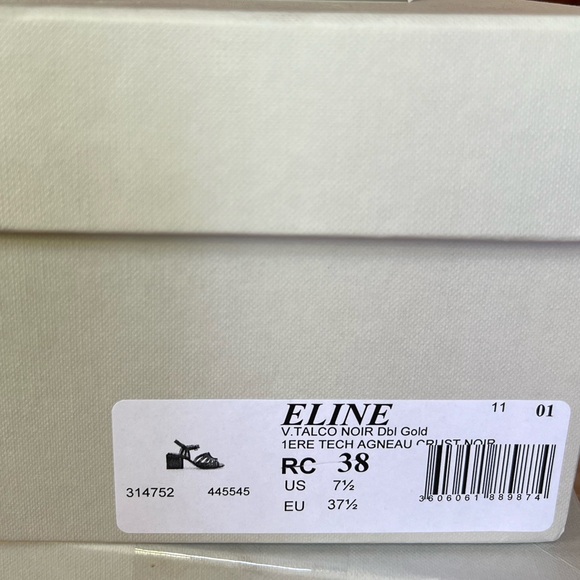 NIB Robert Clergerie Eline Black Padded Ankle Strap Open Toe Block Heel Size 7.5 - Picture 8 of 8